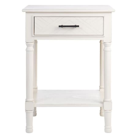 Safavieh Peyton 1 Drawer Accent Table, Distressed White ACC5704A
